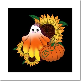 Candy corn ghost Posters and Art